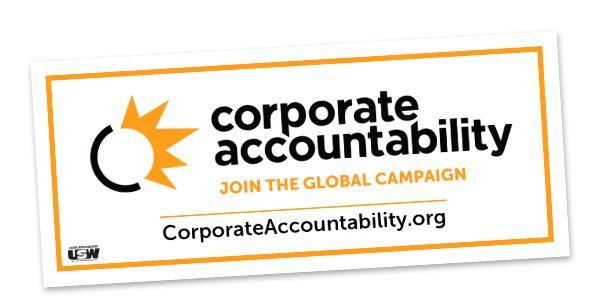 Corporate Accountability bumper sticker