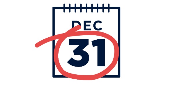 Calendar with December 31st circled