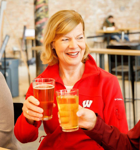 Tammy Baldwin Drinking Beer