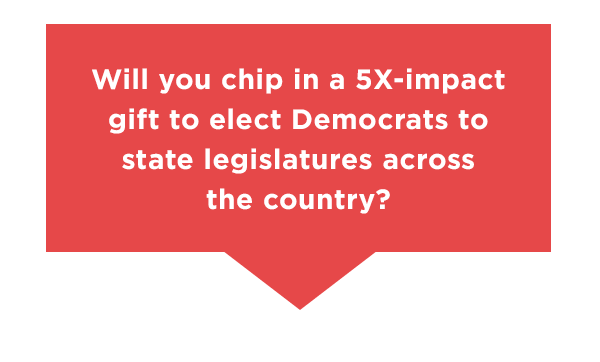                           Will you chip in a 5x-impact gift to elect Democrats to state legislatures across the country?                           