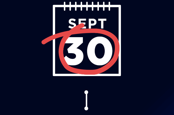 [September 30th Calendar w/ 9/30 circled] 