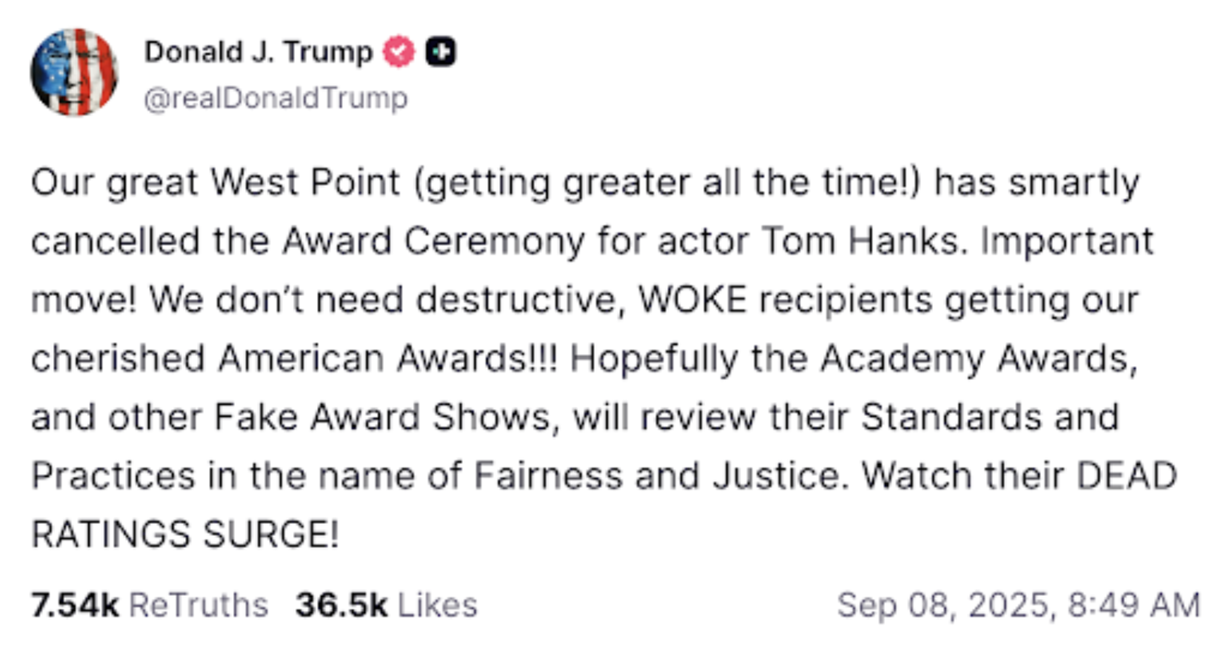 Trump Truth Social Post