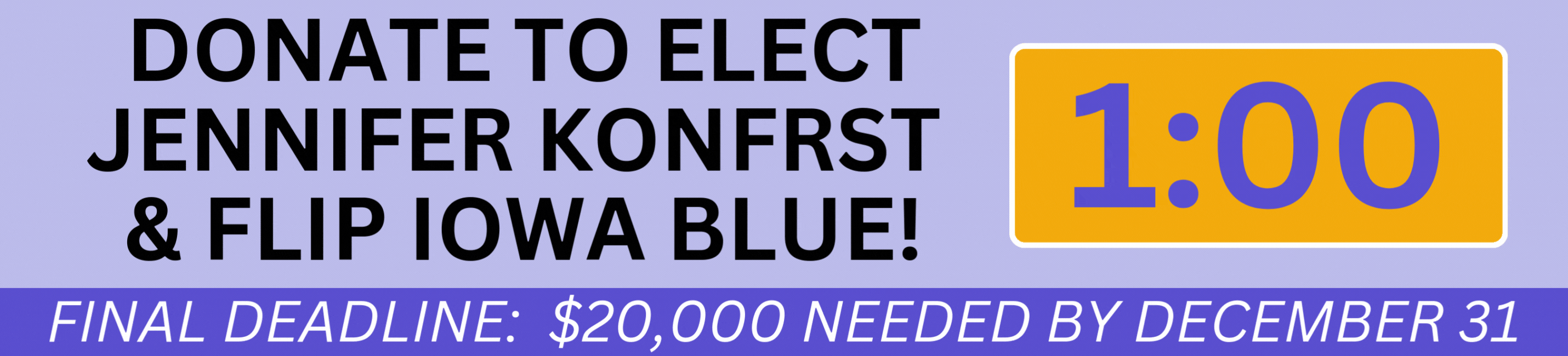 Donate to Elect Jennifer Konfrst | Goal: $20,000 | Deadline: December 31