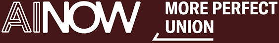 Logos for AI Now and More Perfect Union