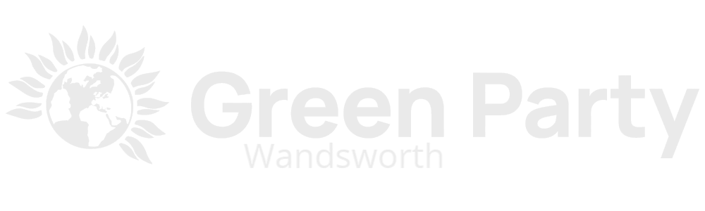 Green Party Wandsworth logo - world with petals